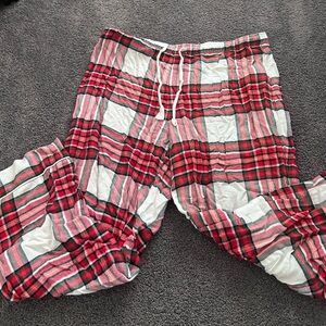 GAP Red and White Plaid Pajama Pants